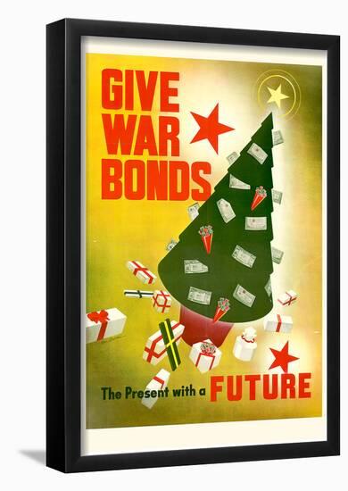 Give War Bonds The Present with a Future WWII War Propaganda Art Print Poster-null-Framed Poster