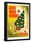 Give War Bonds The Present with a Future WWII War Propaganda Art Print Poster-null-Framed Poster