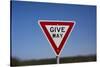 Give Way Road Sign on Great Ocean Road in Australia-Paul Souders-Stretched Canvas