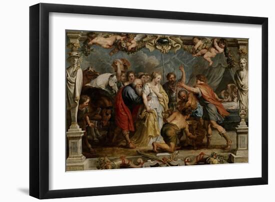 Given Back Briselda to Aquilles by Nestor, 1630-1635-Peter Paul Rubens-Framed Giclee Print