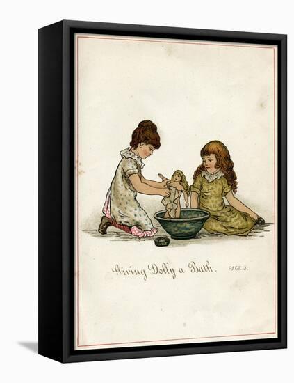 Giving Dolly a Bath-Ida Waugh-Framed Stretched Canvas