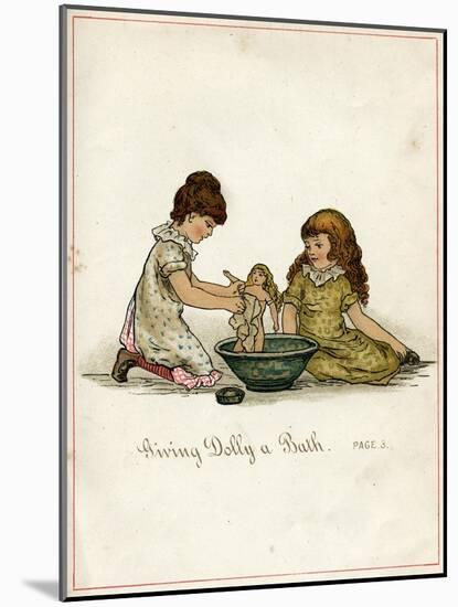 Giving Dolly a Bath-Ida Waugh-Mounted Art Print