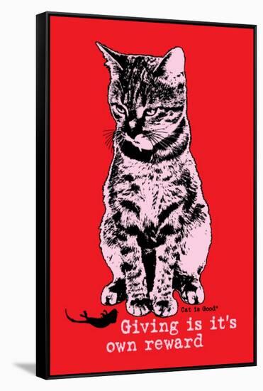 Giving Is its Own Reward-Cat is Good-Framed Stretched Canvas