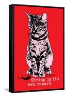 Giving Is its Own Reward-Cat is Good-Framed Stretched Canvas