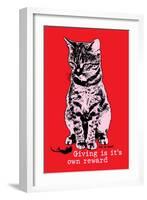 Giving Is its Own Reward-Cat is Good-Framed Art Print