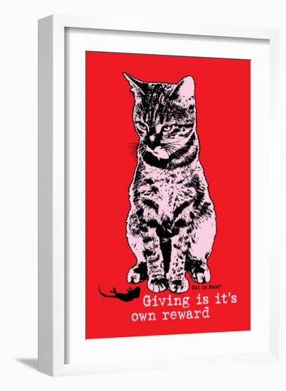 Giving Is its Own Reward-Cat is Good-Framed Art Print