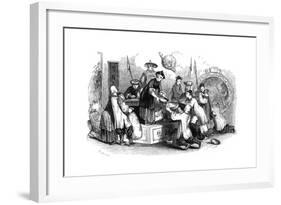 Giving Out Corn to the People, During a Season of Scarcity, 1847-Evans-Framed Giclee Print