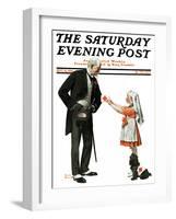 "Giving to Red Cross" Saturday Evening Post Cover, September 21,1918-Norman Rockwell-Framed Giclee Print