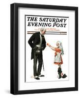 "Giving to Red Cross" Saturday Evening Post Cover, September 21,1918-Norman Rockwell-Framed Giclee Print