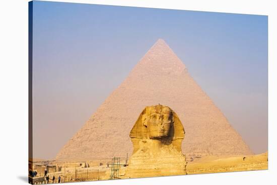 Giza, Cairo, Egypt. The Great Sphinx and the Pyramid of Khafre.-Emily Wilson-Stretched Canvas