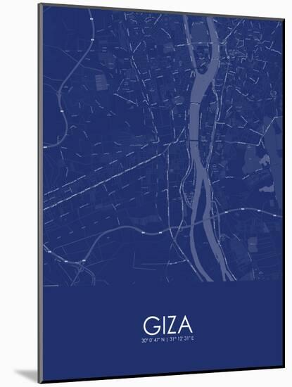 Giza, Egypt Blue Map-null-Mounted Poster