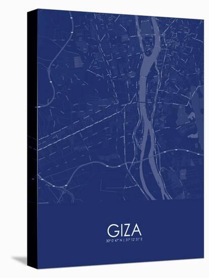 Giza, Egypt Blue Map-null-Stretched Canvas