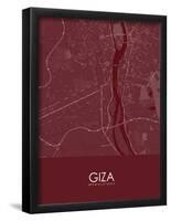 Giza, Egypt Red Map-null-Framed Poster