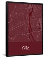 Giza, Egypt Red Map-null-Framed Poster