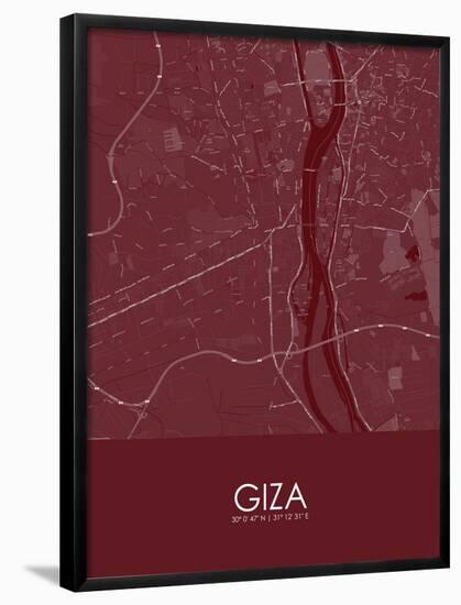 Giza, Egypt Red Map-null-Framed Poster