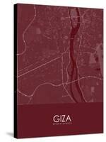 Giza, Egypt Red Map-null-Stretched Canvas