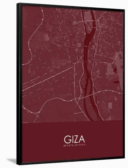 Giza, Egypt Red Map-null-Framed Poster