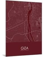 Giza, Egypt Red Map-null-Mounted Poster