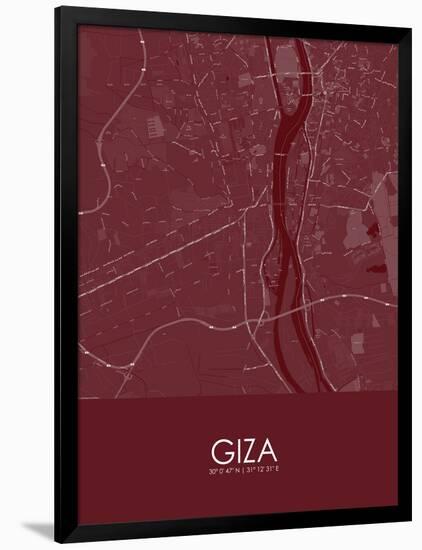 Giza, Egypt Red Map-null-Framed Poster