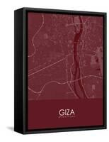 Giza, Egypt Red Map-null-Framed Stretched Canvas