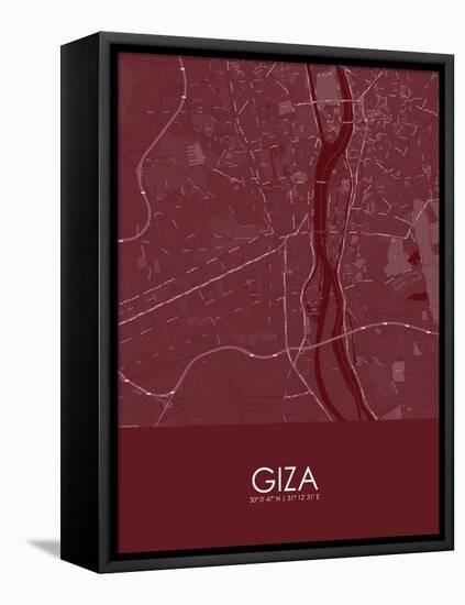 Giza, Egypt Red Map-null-Framed Stretched Canvas