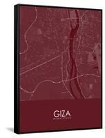 Giza, Egypt Red Map-null-Framed Stretched Canvas