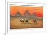 Giza Pyramid at Sunset, Egypt-null-Framed Premium Giclee Print