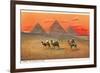 Giza Pyramid at Sunset, Egypt-null-Framed Premium Giclee Print