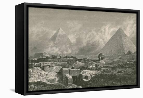 Giza Pyramids and Sphinx, 1878-Science Source-Framed Stretched Canvas