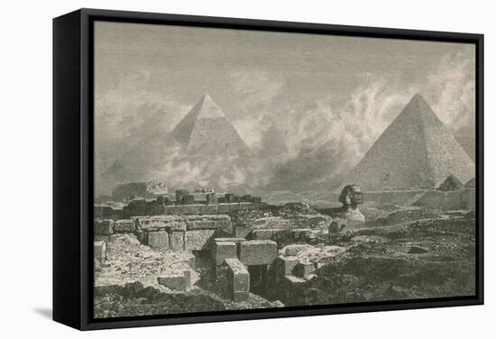 Giza Pyramids and Sphinx, 1878-Science Source-Framed Stretched Canvas