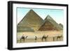 Giza Pyramids, Camels, Egypt-null-Framed Art Print