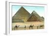 Giza Pyramids, Camels, Egypt-null-Framed Art Print