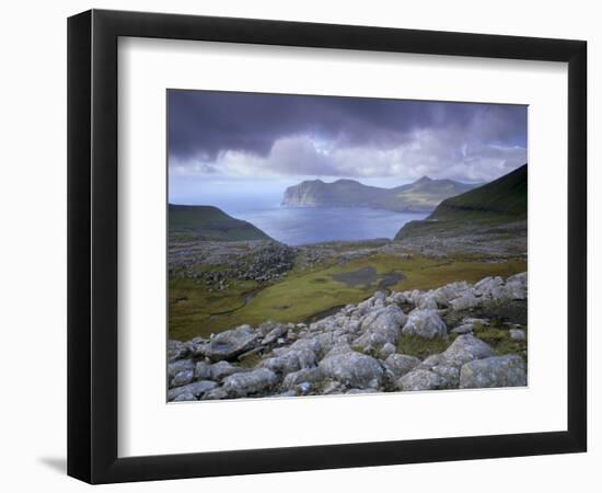 Gjaarbotnur, Vagafjordur Fjord and Vagar Island in the Distance, from Streymoy-Patrick Dieudonne-Framed Photographic Print