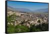 Gjirokastra or Gjirokaster, Albania. Looking across the typical architecture of the old town to...-null-Framed Stretched Canvas