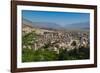 Gjirokastra or Gjirokaster, Albania. Looking across the typical architecture of the old town to...-null-Framed Photographic Print