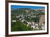 Gjirokastra or Gjirokaster, Albania. Typical traditional property on edge of old town. Gjirokast...-null-Framed Photographic Print