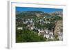 Gjirokastra or Gjirokaster, Albania. Typical traditional property on edge of old town. Gjirokast...-null-Framed Photographic Print