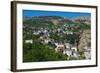 Gjirokastra or Gjirokaster, Albania. Typical traditional property on edge of old town. Gjirokast...-null-Framed Photographic Print