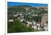 Gjirokastra or Gjirokaster, Albania. Typical traditional property on edge of old town. Gjirokast...-null-Framed Photographic Print