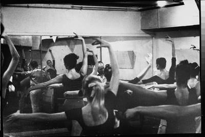 Ballet Master George Balanchine Working with Dancers at Morning Class During NYC Ballet Company