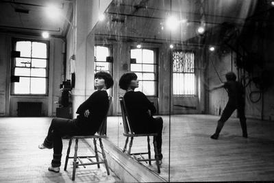 Choreographer Twyla Tharp Observing a Dancer Rehearse. Both Reflected in Mirror