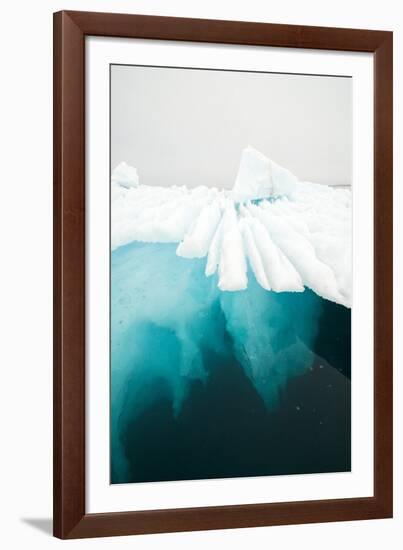 Glacial Iceberg Floating Along Coast, Spitsbergen, Svalbard, Norway-Steve Kazlowski-Framed Photographic Print