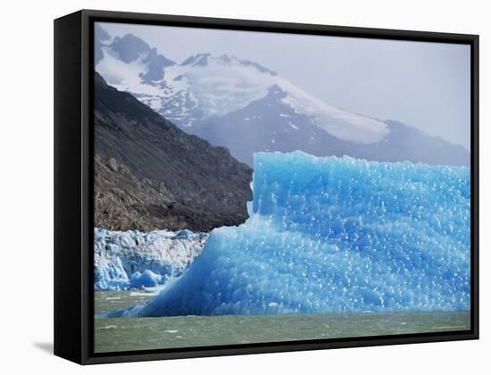 Glacial Icebergs on Lago Argentina, Patagonia, Argentina, South America-Lousie Murray-Framed Stretched Canvas