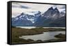 Glacial Lakes before the Torres Del Paine National Park, Patagonia, Chile, South America-Michael Runkel-Framed Stretched Canvas