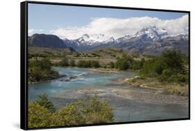 Glacial river at Estancia Cristina, Lago Argentino, El Calafate, Parque Nacional Los Glaciares, Pat-Stuart Black-Framed Stretched Canvas