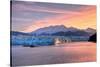 Glacier at Sunrise-Lantern Press-Stretched Canvas