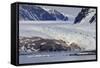 Glacier Backed by Snowy Mountains-Eleanor Scriven-Framed Stretched Canvas