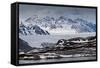 Glacier Backed by Snowy Mountains-Eleanor Scriven-Framed Stretched Canvas