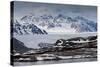 Glacier Backed by Snowy Mountains-Eleanor Scriven-Stretched Canvas