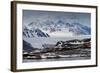 Glacier Backed by Snowy Mountains-Eleanor Scriven-Framed Photographic Print